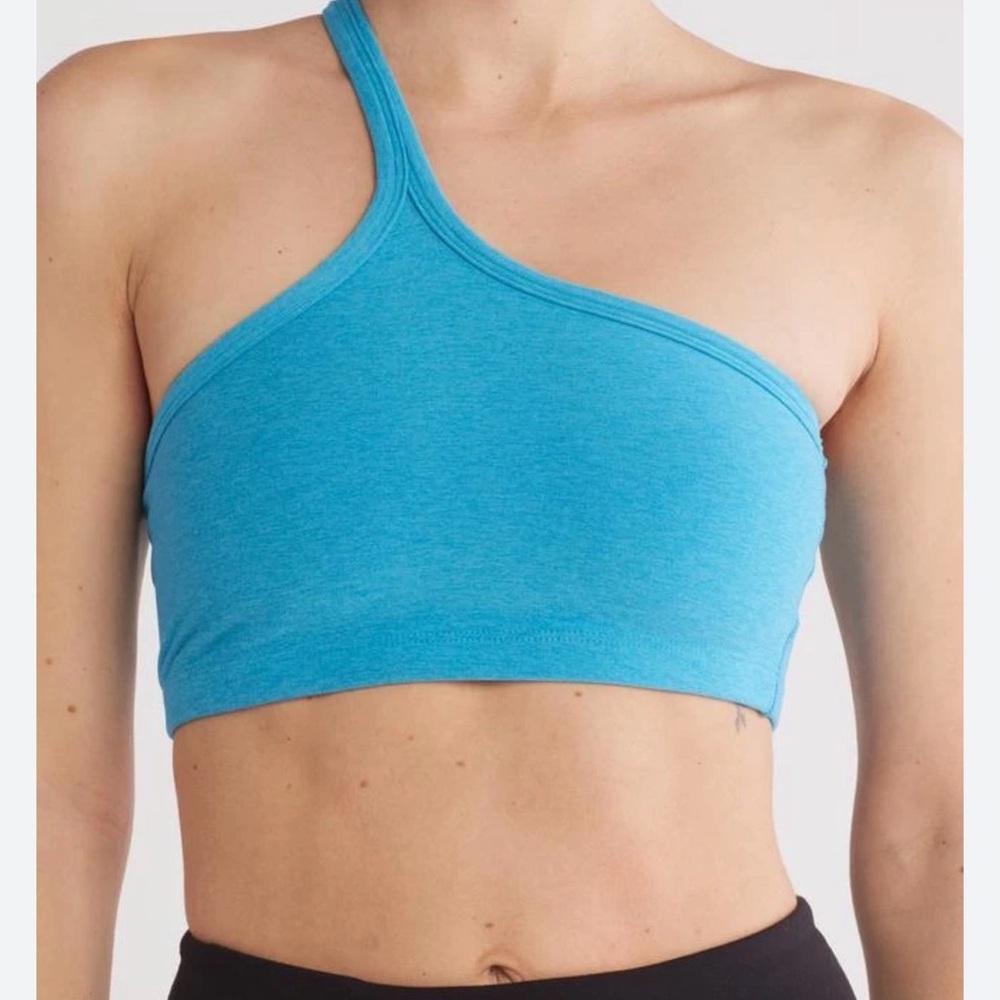 Beyond Yoga One-Shoulder Turquoise Bandeau- L